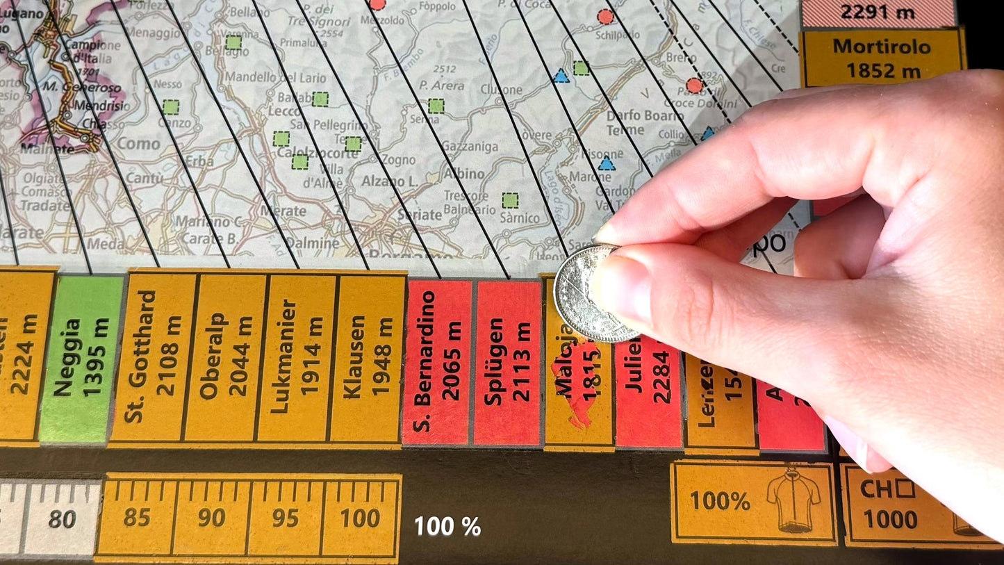100 Passes Challenge cycling scratch map (frame / poster tube)